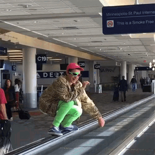 Airport Moving Walkway GIF - Airport MovingWalkway Dance GIFs