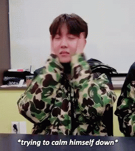 jhope trying to calm down gif