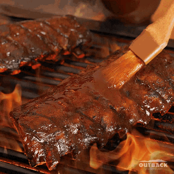 Firey Barbecue At Outback Steakhouse GIF FireyBarbecue Barbecue Ribs
