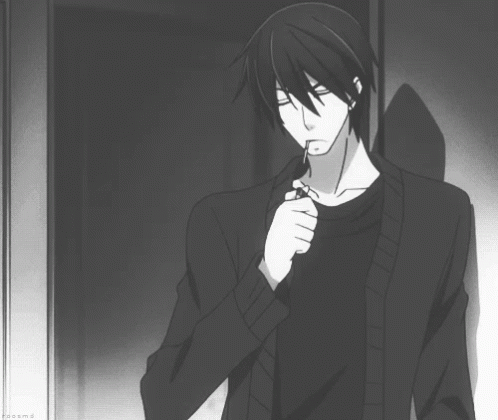 Anime guy smoking gif