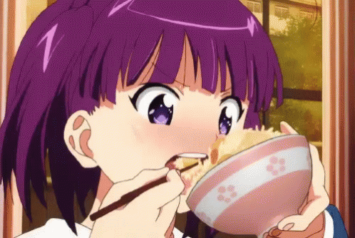 Anime girl eating gif