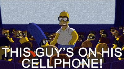 Homer At The Movies GIF - Movie MovieTheater Sexting - Discover & Share GIFs