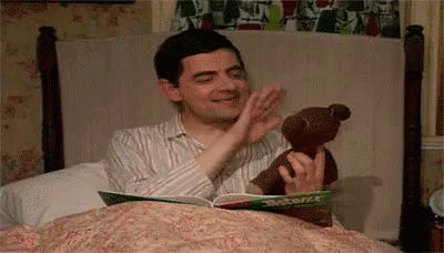Good Night Teddy - Mr. Bean GIF - MtBean RowanAtkinson Teddy - Discover & Share GIFs