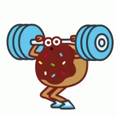 Donut Lifting Weights GIF - Donut LiftingWeights Exercise - Discover
