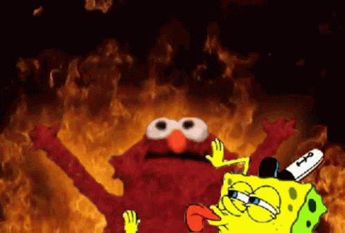 Fire Elmo GIF - Fire Elmo Spongebob - Discover & Share GIFs
