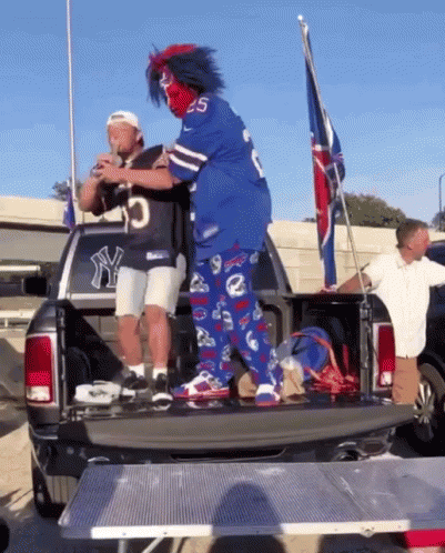 Image result for bills fan jumping on table gifs