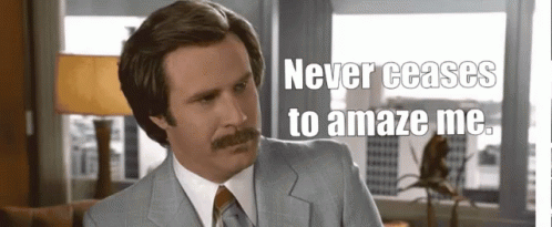 Image result for ron burgundy gif never ceases to amaze me