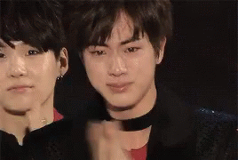BTS jin crying and clapping gif