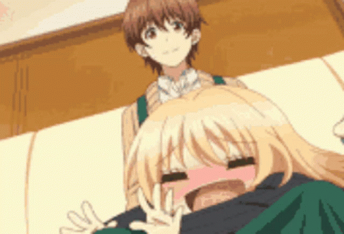 Anime Cuddle Cute GIF - AnimeCuddle Cute Blush - Discover & Share GIFs