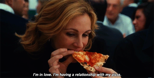 Resultado de imagem para pizza eat pray love giffff