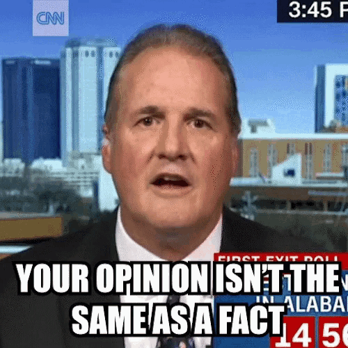 Image result for opinion fact gif