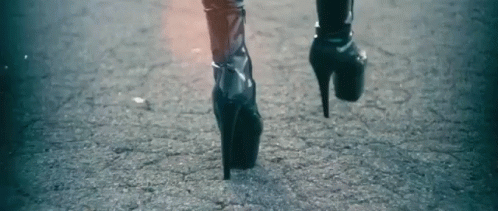high heels boots walking