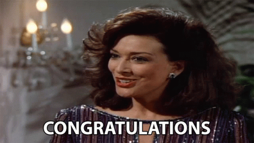 Image result for congratulations gif designing women