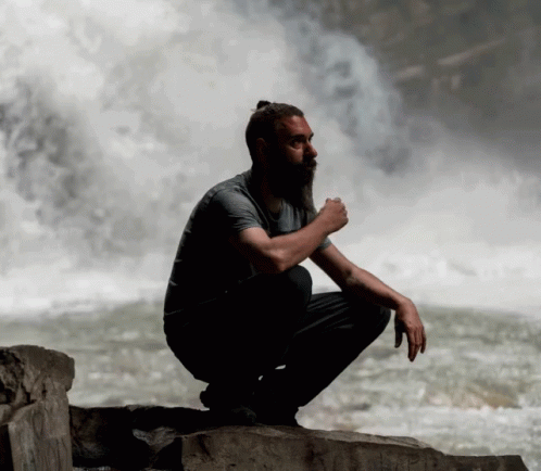 incredible melting man waterfall gif
