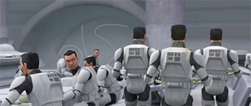 Star Wars Clone Troopers GIF - StarWars CloneTroopers FoodFight GIFs