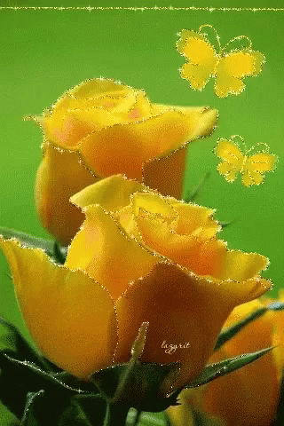 Roses Yellow GIF - Roses Yellow Glittery - Discover & Share GIFs