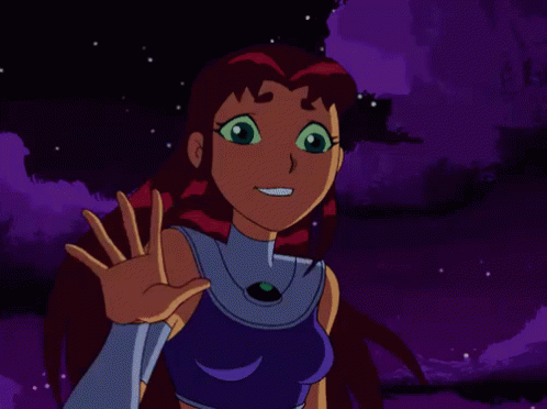 Image result for gif waving starfire