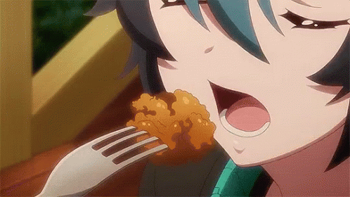 Anime girl eating gif