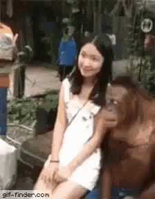 Tongue girl having sex with gorilla