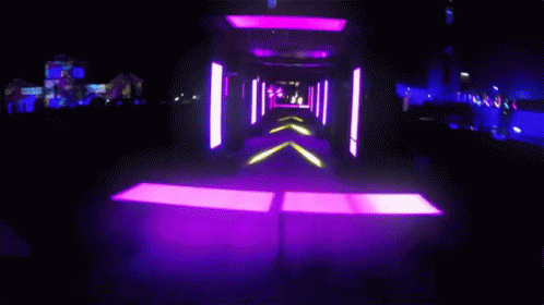 Tunnel Neon Lights Gif Tunnel Neonlights Leftturn Discover Share Gifs