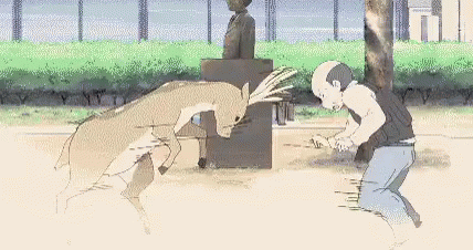 Deer Hunting GIF - Nichijou PrincipalVsDeer BodySlam - Discover & Share