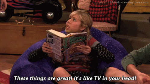 Image result for reading icarly gifs