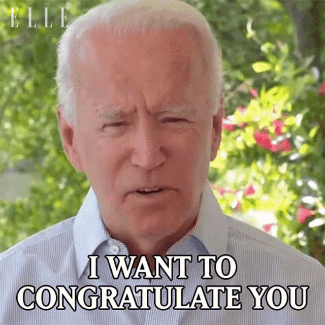 IWant To Congratulate You Joe Biden GIF - IWantToCongratulateYou JoeBiden Elle GIFs