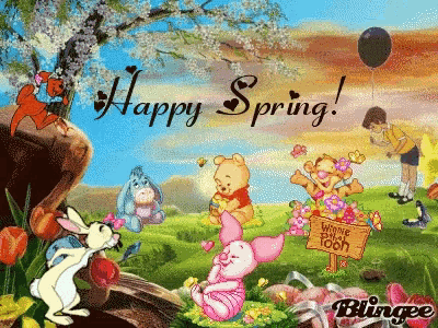 Happy Spring GIF - Happy Spring Pooh GIFs