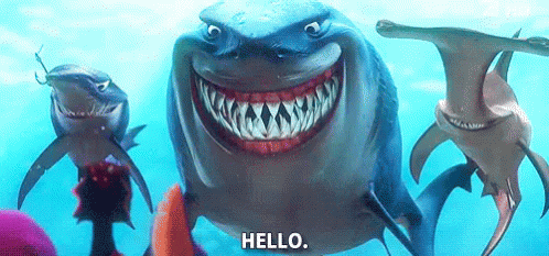 Hello. GIF - FindingNemo Sharks Hello - Discover & Share GIFs