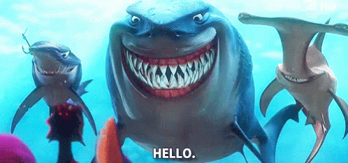 Hello. GIF - FindingNemo Sharks Hello GIFs