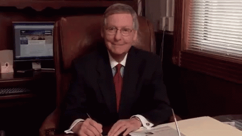 Image result for mitch mcconnell smiling gif