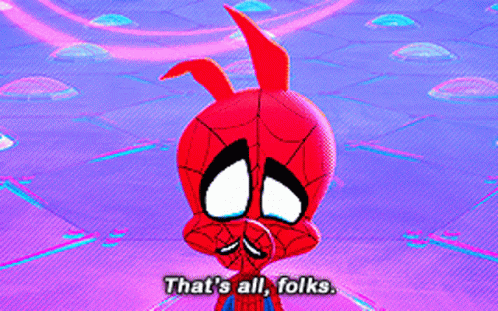 Spider Man Thats All Folks GIF - SpiderMan ThatsAllFolks Sad GIFs