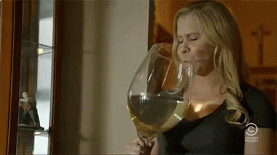 Image result for woman binge on wine gif