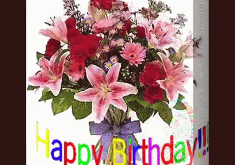 Happy Birthday Flowers Gif 1