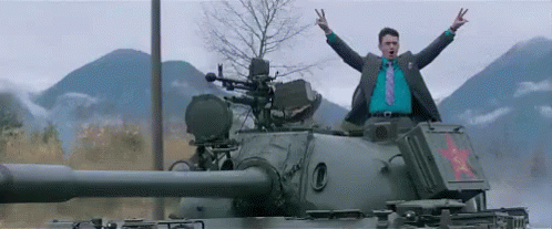 Peace With A Tank - The Interview GIF - TheInterview Tank JamesFranco GIFs