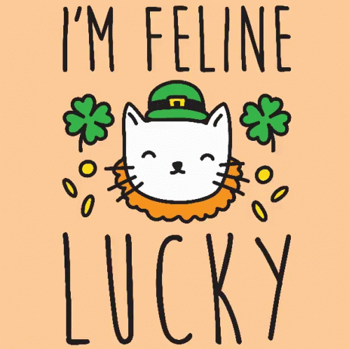 Lucky Cat St Patricks Day GIF - LuckyCat StPatricksDay FourLeafClover GIFs
