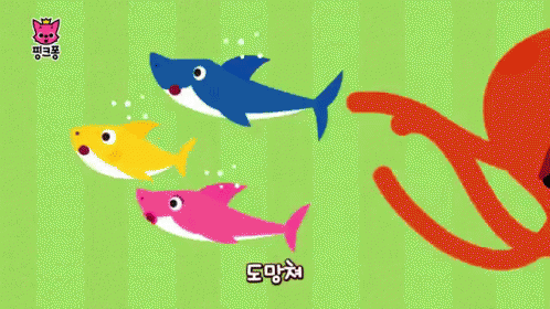 도망 도망가 도망쳐 상어 상어송 GIF - BabyShark Korean Fish - Discover ...