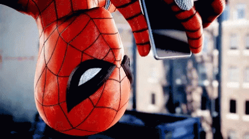 spiderman texting gif spiderman texting upsidedown discover