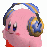 Kirby Headphones GIF - Kirby Headphones Lick - Discover & Share GIFs