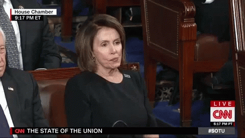 Image result for nancy pelosi chewing gif