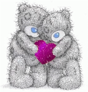 two teddy bears in love
