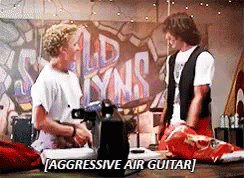 Image result for bill and ted air guitar gif
