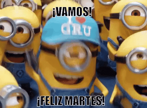 Minions Ánimo Feliz Martes GIF - Minion Excited Vamos - Discover ...