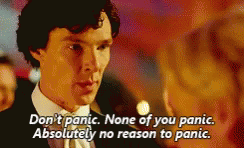 Image result for don't panic gif"