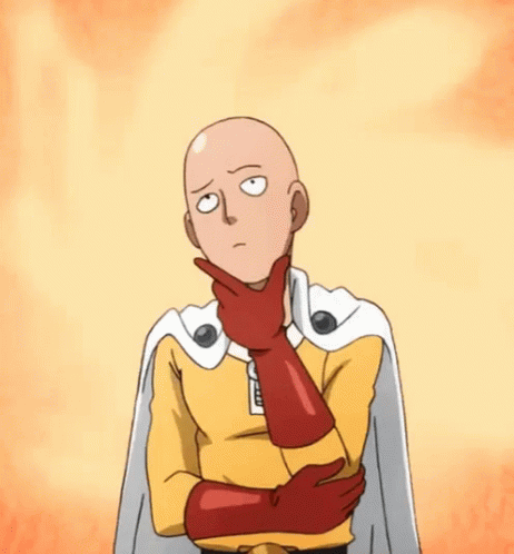 Image result for one punch man thinking gif