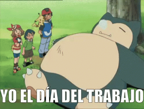 yo el día del trabajo snorlax durmiendo gif pokemon snorlax