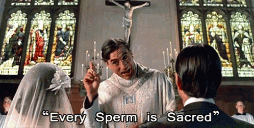 Image result for "every sperm is sacred" gif