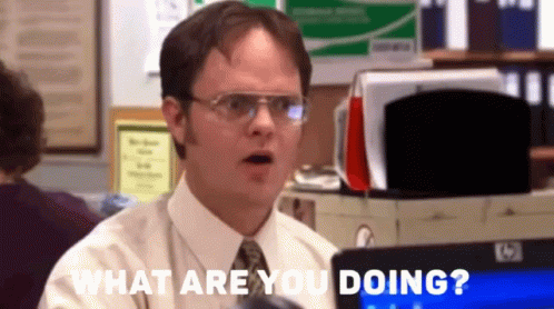 Dwight Schrute What Are You Doing Gif Dwightschrute Whatareyoudoing Theoffice Discover Share Gifs