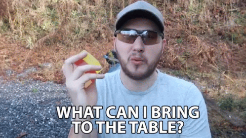 Image result for what can i bring to the table gif