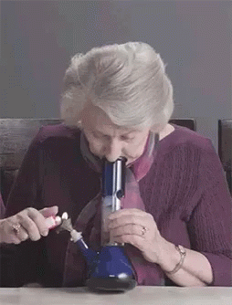 Old Lady GIF - Bong Grandma Smoke GIFs